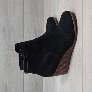 Toms Women Leather Wedge Boots shoes sz 11